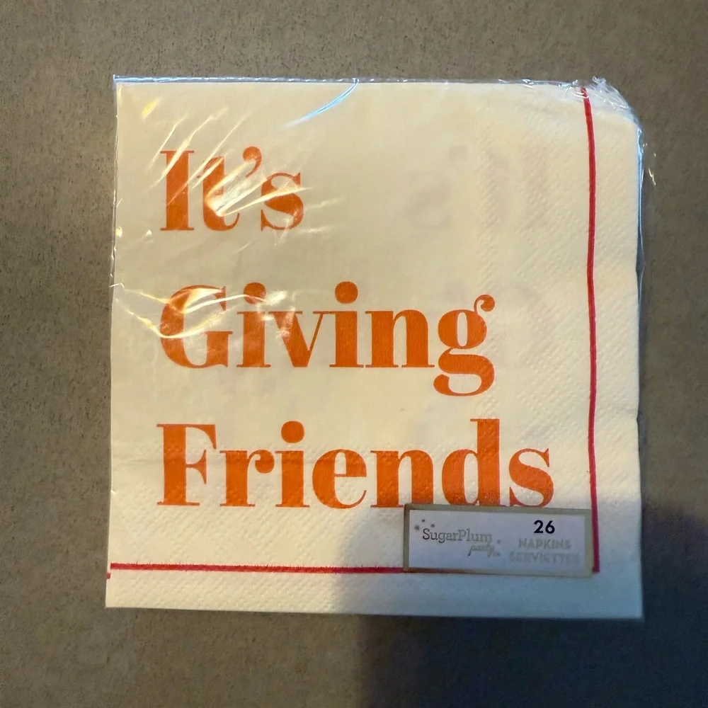 Orange and White Napkins